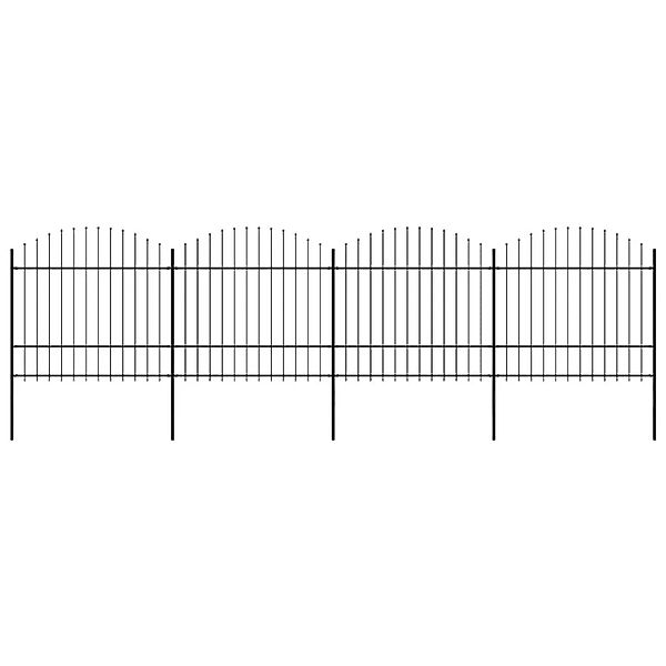 vidaXL Gartenzaun mit Speerspitze Stahl 714,5 x 175 cm Schwarz 277742 günstig online kaufen