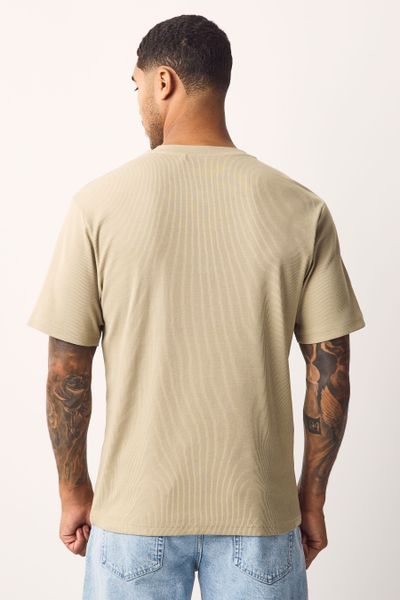 Next T-Shirt Geripptes T-Shirt mit Grandad-Kragen günstig online kaufen