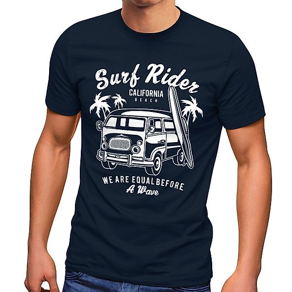 Neverless Print-Shirt Herren T-Shirt Bus Surfing günstig online kaufen