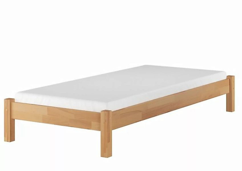 Erst-Holz® Buche-Einzelbett ohne Kopfteil 100x200 mit Rost und Matratze nat günstig online kaufen