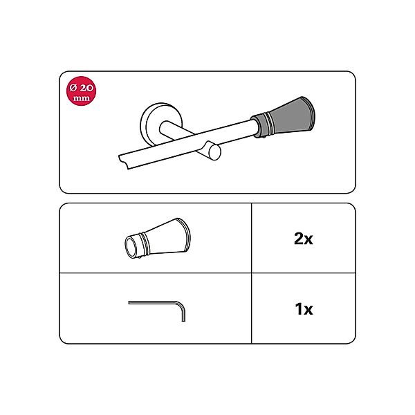 GARDINIA Gardinenstangen-Endstück Siro, (2-St), Serie Einzelprogramm günstig online kaufen