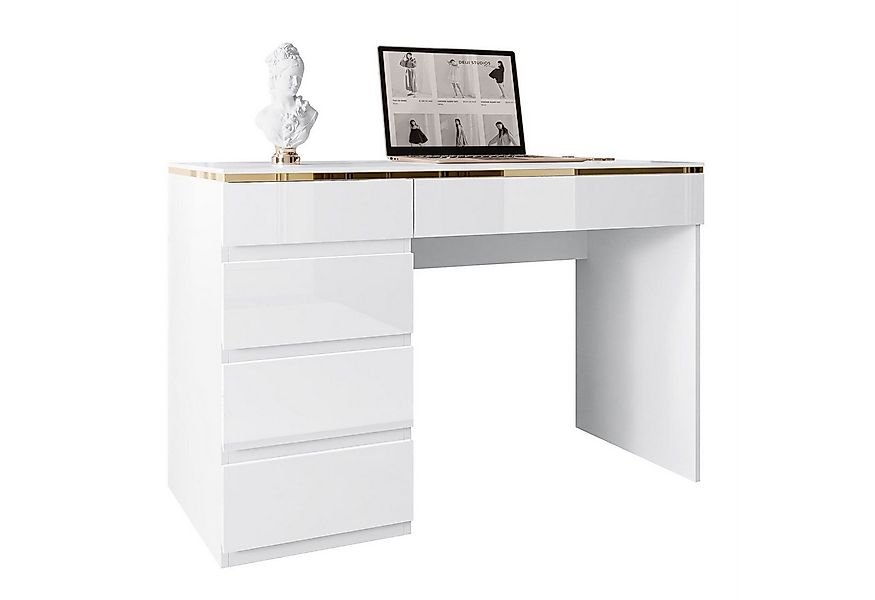 Lookway Schreibtisch AURORA mit Schubladen und Dekorative Umrandung, Breite günstig online kaufen