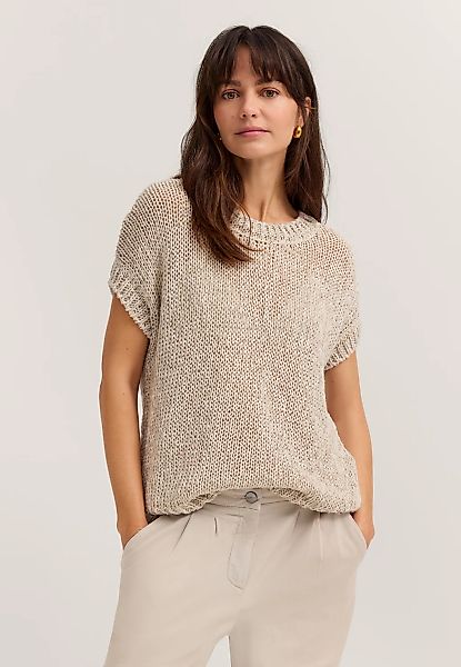 bugatti Pullunder aus Leinen-Baumwoll-Mix mit Rundhals günstig online kaufen