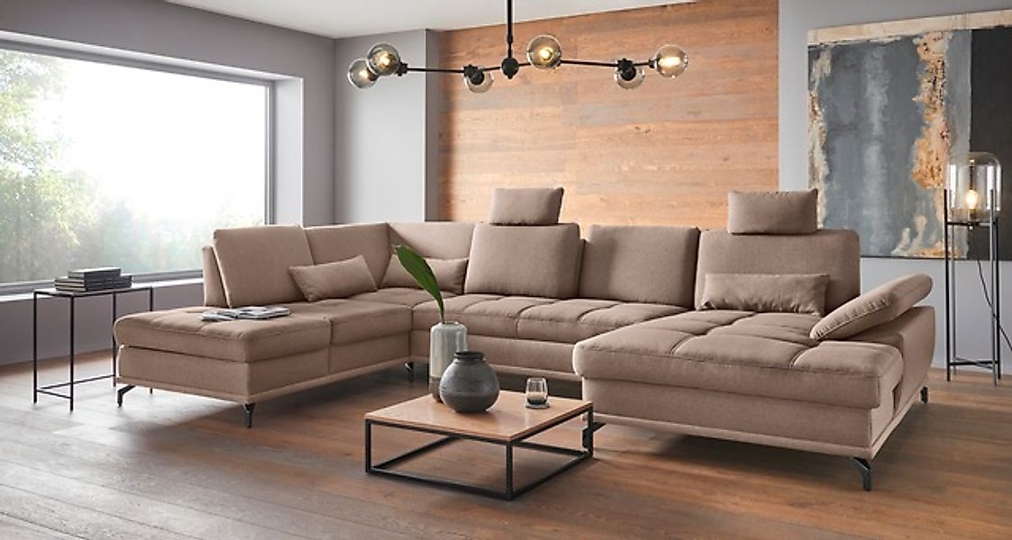OTTO home Wohnlandschaft »Costello U-Form, B: 363 cm mit Sitztiefen-, Armte günstig online kaufen