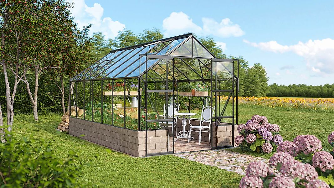 Vitavia Gewächshaus "Cassandra 11500" Alu-Profile, Trockenmauersteinen, 3 m günstig online kaufen