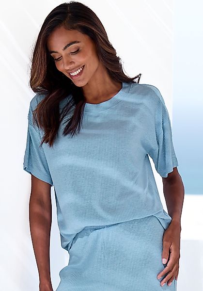 s.Oliver Pyjamaoberteil, in elastischer Rippware günstig online kaufen