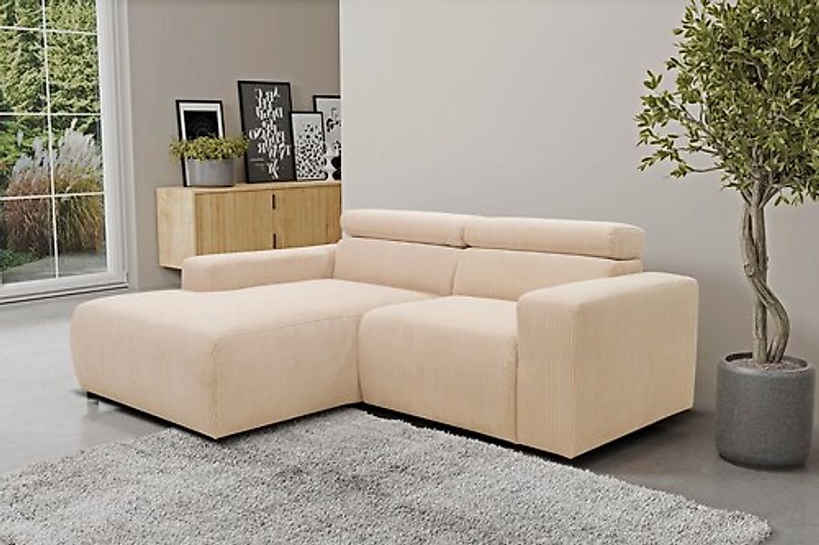 DOMO collection Ecksofa »Brandon, inkl. Kopfteilverstellung, B/T/H: 214/100 günstig online kaufen