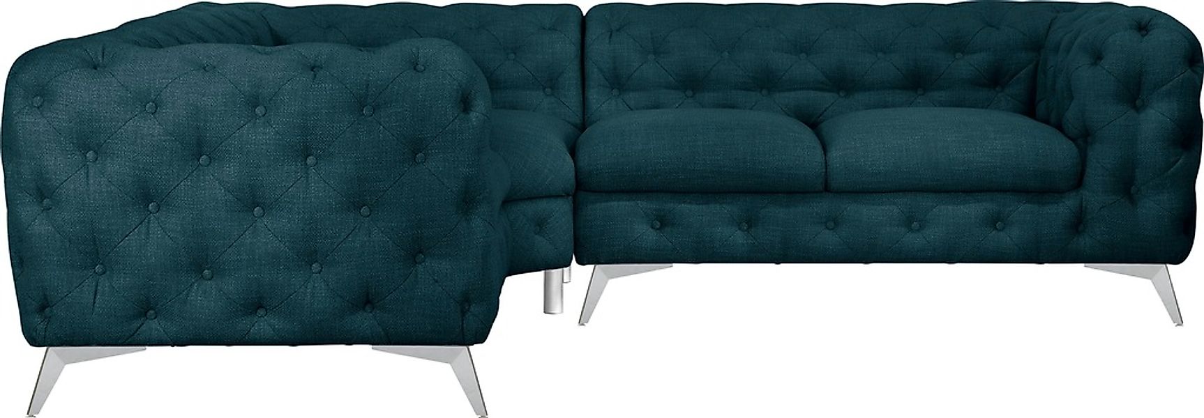Leonique Chesterfield-Sofa "Ecksofa GLYNIS L-Form mit Wellenunterfederung, günstig online kaufen