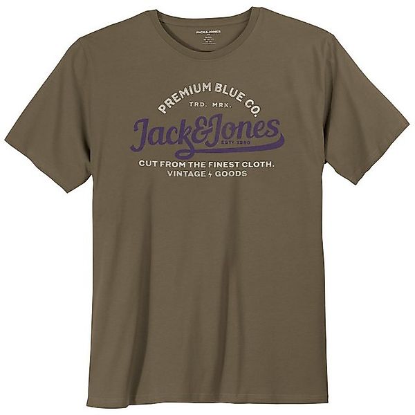 Jack & Jones Rundhalsshirt Große Größen Herren T-Shirt Logoprint braun Jack günstig online kaufen