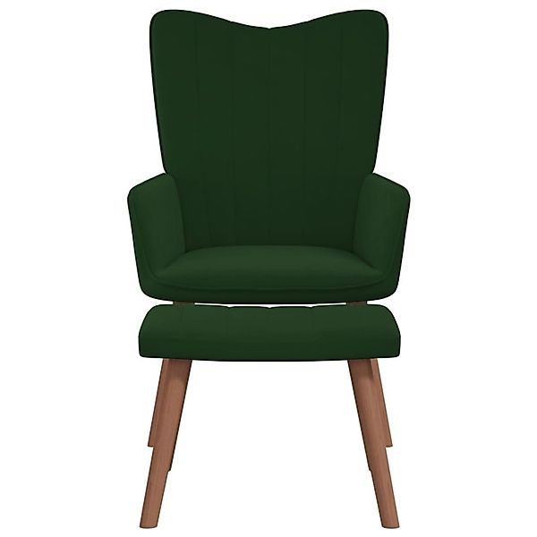 vidaXL Relaxsessel mit Hocker Dunkelgrün Samt Modell 1 günstig online kaufen