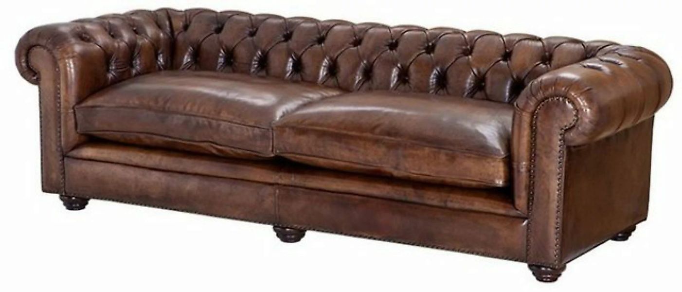 Casa Padrino 2-Sitzer Büffelleder 2er Sofa Braun 240 x 94 x H. 70 cm - Luxu günstig online kaufen