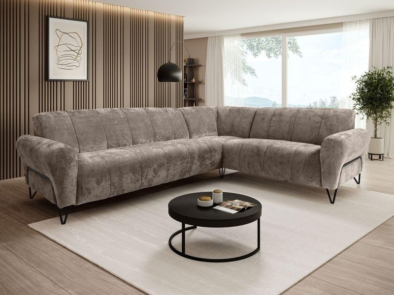 Beautysofa Ecksofa mit Metallbeine in schwarzer günstig online kaufen