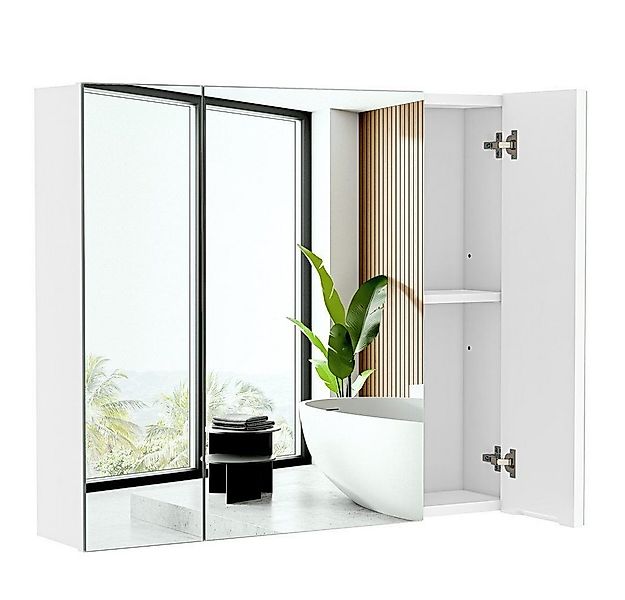 Yaheetech Spiegelschrank Hängeschrank Badezimmerschrank mit Spielgeltüren, günstig online kaufen