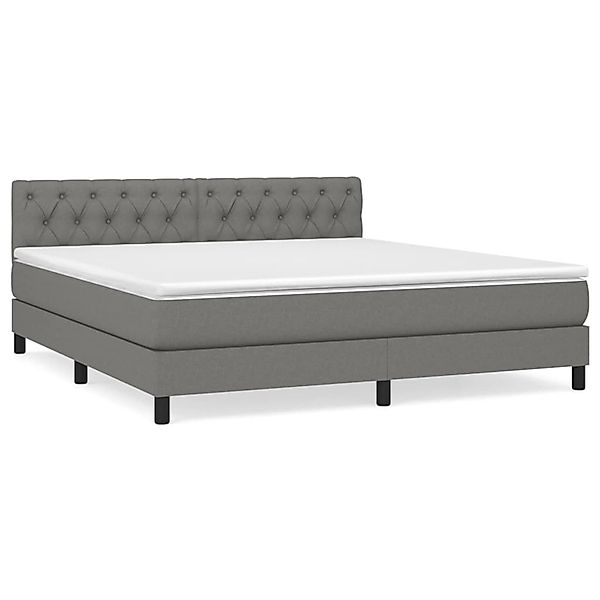 vidaXL Boxspringbett Boxspringbett mit Matratze Dunkelgrau 160x200 cm Stoff günstig online kaufen