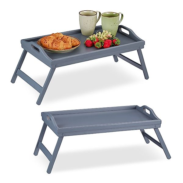 relaxdays Tabletttisch 2 x Bambus Betttablett günstig online kaufen
