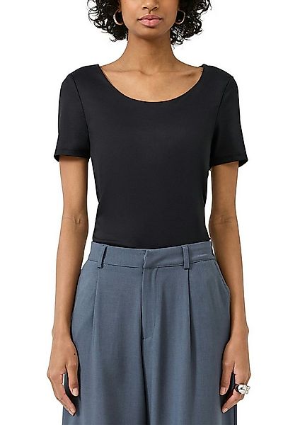 QS Kurzarmshirt mit tiefem Rundhals günstig online kaufen