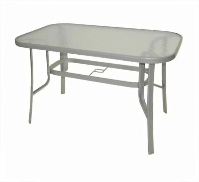 DEGAMO® Gartentisch 120x70cm, Metall grau + Glas günstig online kaufen