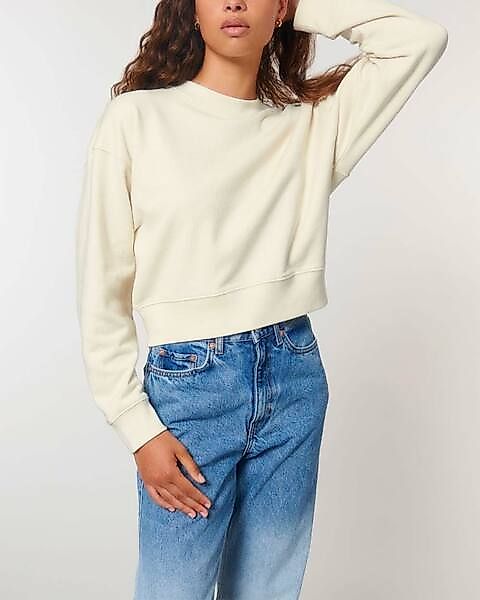 Kurz Geschnittener Damen Bio Pullver, Frauen Sweatshirt Aus 100% Baumwolle günstig online kaufen