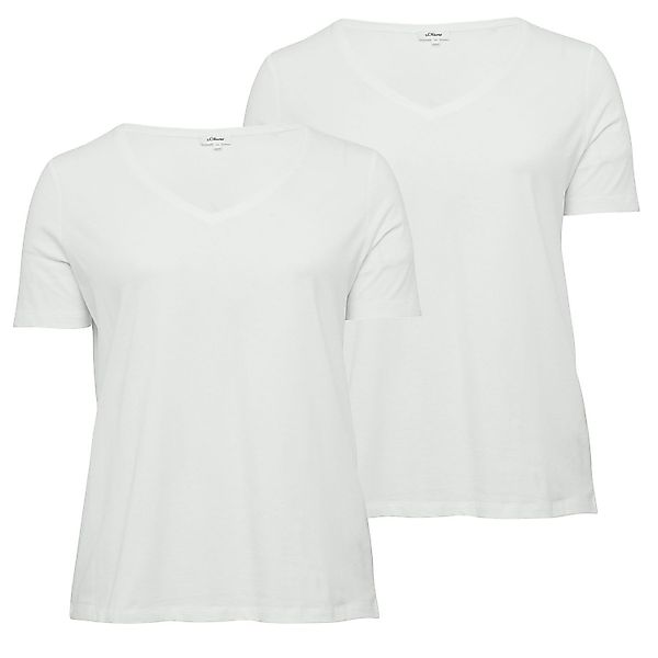 s.Oliver T-Shirt CURVE (2-tlg) V-Ausschnitt, kurzarm, günstig online kaufen