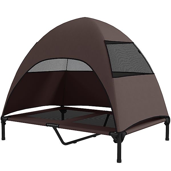 PawHut Hundeliege Outdoor mit Dach, Erhöhtes Hundebett für Große Hunde, Küh günstig online kaufen