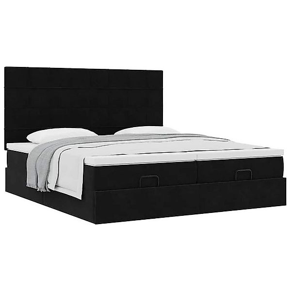 vidaXL Bett Ottoman-Bett mit Matratzen Schwarz 160x200 cm Samt günstig online kaufen