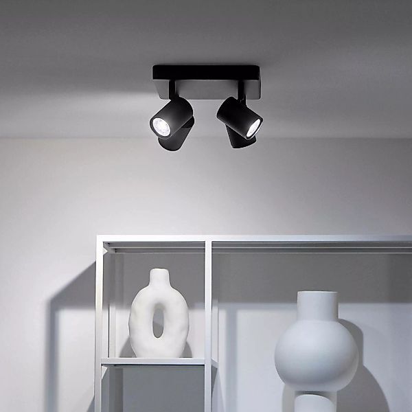 WiZ LED-Deckenspot Imageo, 4fl quadratisch schwarz günstig online kaufen