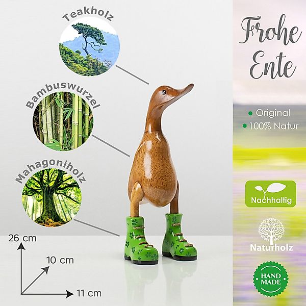 Rikmani Dekofigur Holzfigur Ente, Handgefertigte Dekoration günstig online kaufen