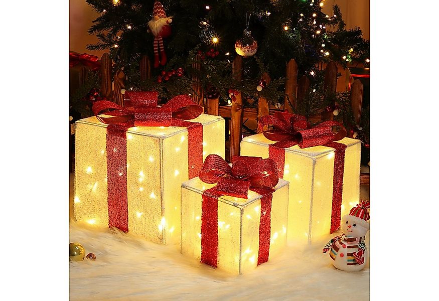 Elegear LED Dekolicht Weihnachtsfigur 3 Set Geschenkbox, Leuchtfiguren für günstig online kaufen