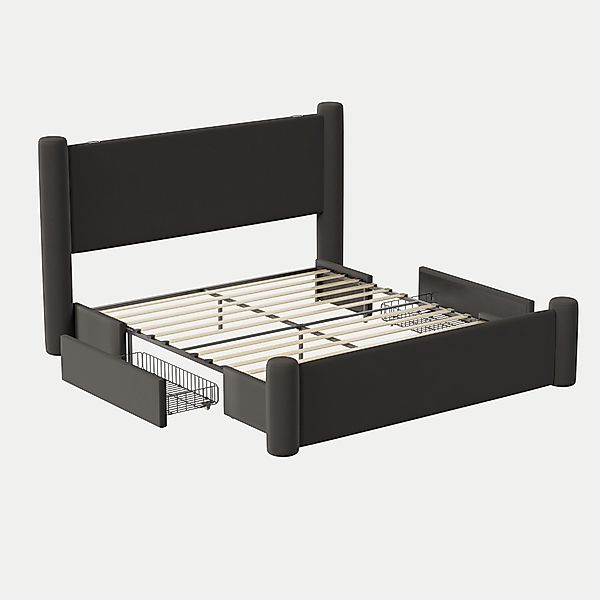 LVHOM Polsterbett 140x200cm/160x200cm Bettgestell, Doppelbett/Straumbett/Fu günstig online kaufen