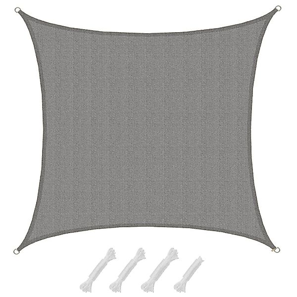 AMANKA HDPE Sonnensegel Wasserdurchlässig - 5 x 5 m Viereckig Grau günstig online kaufen