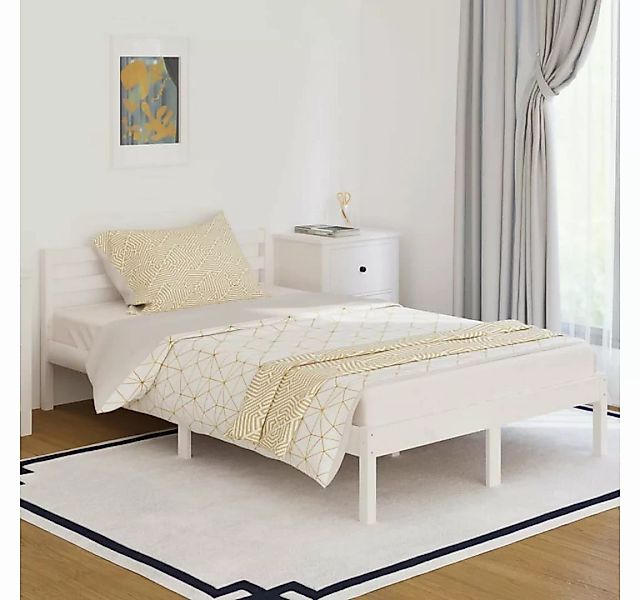 furnicato Bett Massivholzbett Kiefer 120x200 cm Weiß günstig online kaufen