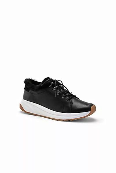 Komfort-Sneaker aus Leder oder Veloursleder, Damen, Größe: 36 Weit, Schwarz günstig online kaufen