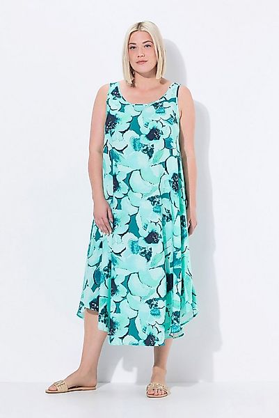 Ulla Popken Maxikleid Midikleid Blüten A-Linie Rundhals ärmellos günstig online kaufen