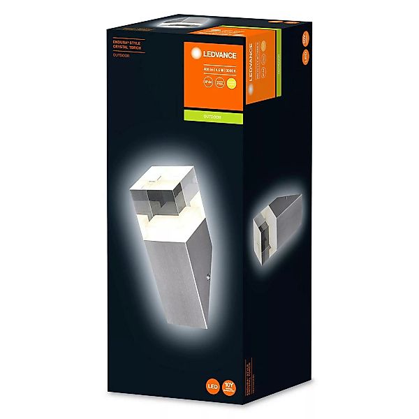 LED Wandleuchte Endura in Silber 4,5W 400lm IP44 angewinkelt günstig online kaufen