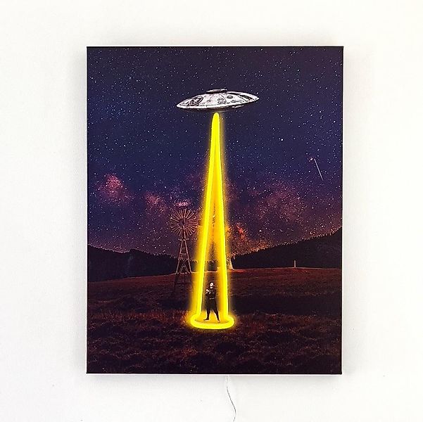 TOM NEON LED-Bild "UFO" LED Neon Wandkunst Leinwand Wandbild, TOM NEON günstig online kaufen