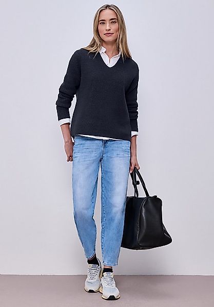 STREET ONE V-Ausschnitt-Pullover im soften Baumwoll-Mix günstig online kaufen