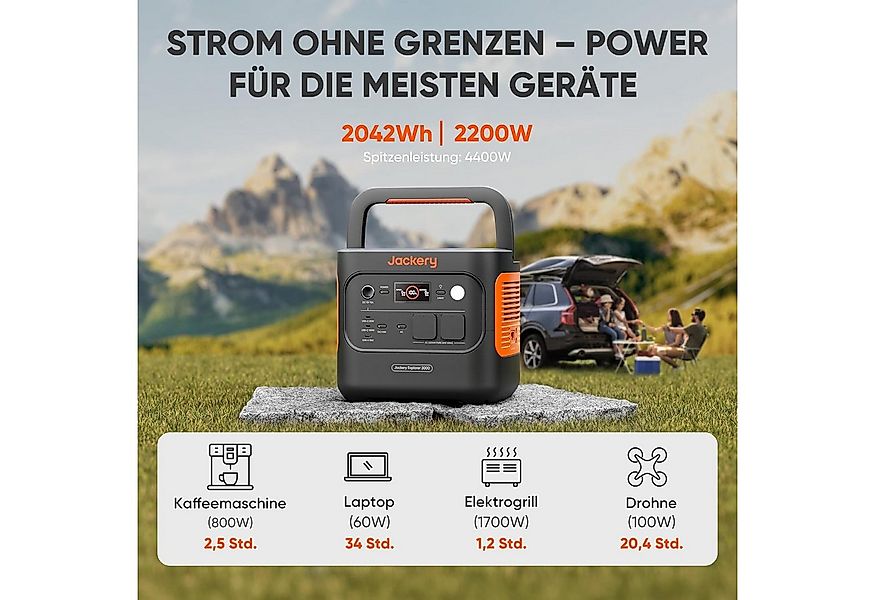 Jackery Stromerzeuger E2000 v2 tragbare Powerstation mit 5M Solarpanel Verl günstig online kaufen