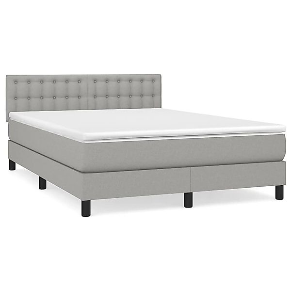 vidaXL Boxspringbett mit Matratze Hellgrau 140x190 cm Stoff1395275 günstig online kaufen
