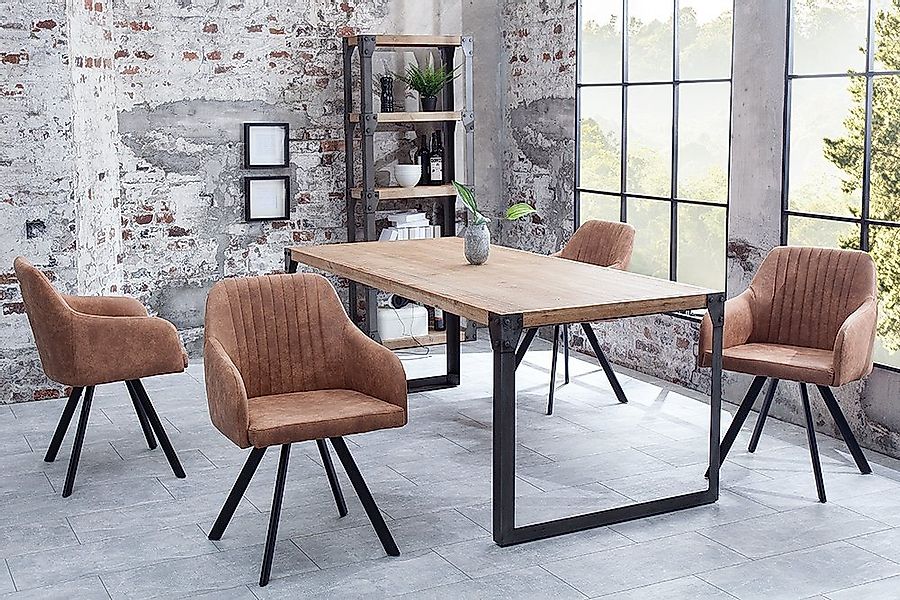 riess-ambiente Polsterstuhl LUCCA vintage braun / schwarz (Einzelartikel, 1 günstig online kaufen