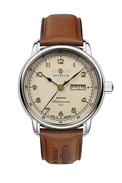 ZEPPELIN Automatikuhr Mediterranee, Made in Germany, Lederband, 42 mm, 9664 günstig online kaufen
