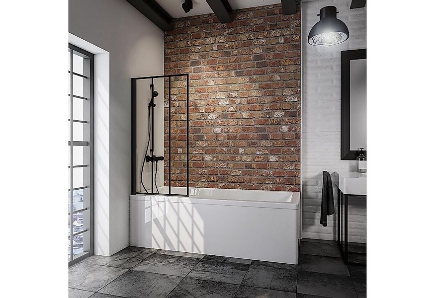 Schulte Badewannenfaltwand 70x130 cm, Duschwand für Badewanne, Dekor Atelie günstig online kaufen