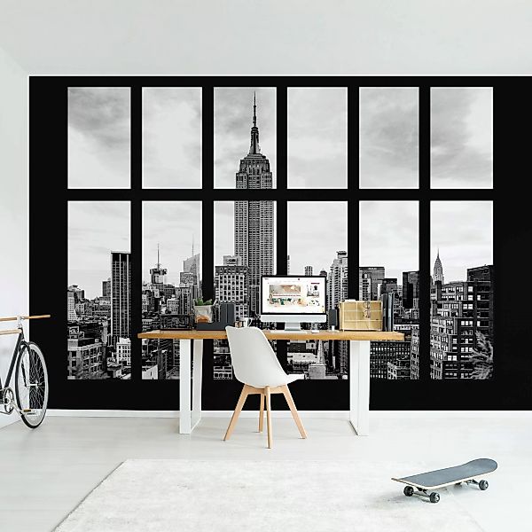 Fototapete Fenster New York Empire State Building günstig online kaufen