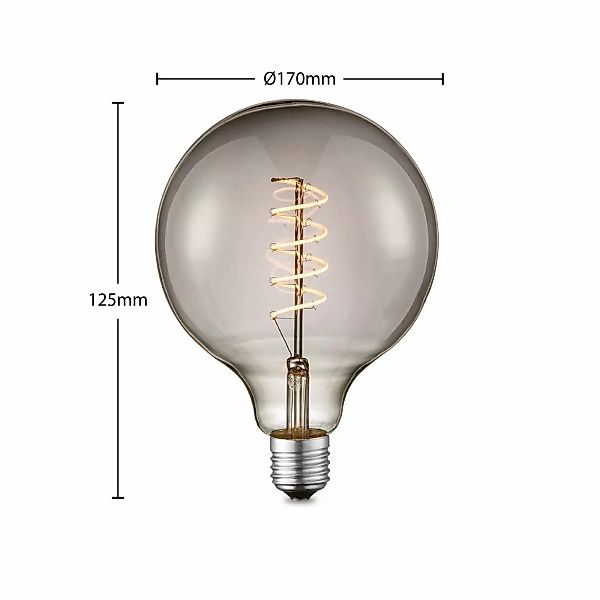 Lucande LED-Leuchtmittel E27 G125 4 W rauch 1.800 K dimmbar günstig online kaufen