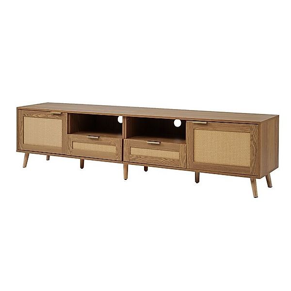 IDEASY TV-Schrank TV-Lowboard, Rattan-Türen, 2 Türen, 2 Schubladen, 200*37* günstig online kaufen