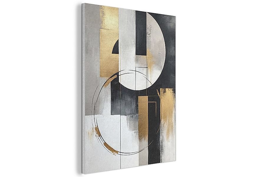 MuchoWow Gemälde Abstrakt - Gold - Silber - Formen - Ästhetik, Fotodruck (1 günstig online kaufen