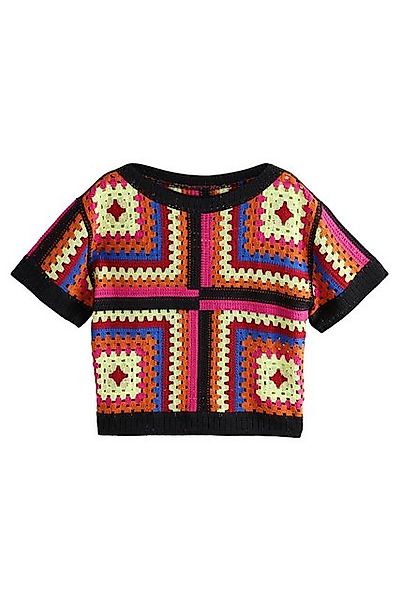Next Kurzarmpullover T-Shirt mit gehäkeltem Ausschnitt günstig online kaufen