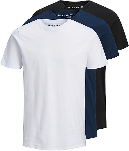 Jack & Jones Herren Rundhals T-Shirt JJEORGANIC BASIC 3er PACK - Slim Fit günstig online kaufen