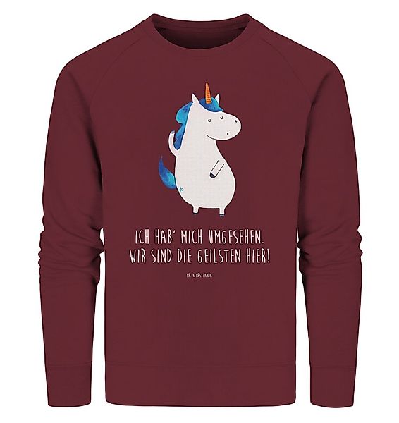 Mr. & Mrs. Panda Longpullover Einhorn Mann Größe M - Burgundy - Geschenk, U günstig online kaufen