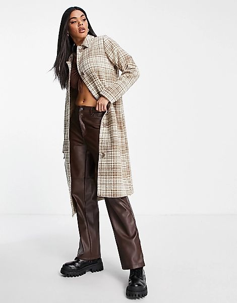 Threadbare – Jorah – Eleganter Mantel mit Gitterkaromuster-Bunt günstig online kaufen