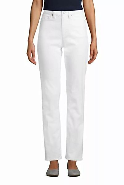 Straight Fit Öko Jeans High Waist, Damen, Größe: 36 34 Normal, Weiß, Elasth günstig online kaufen